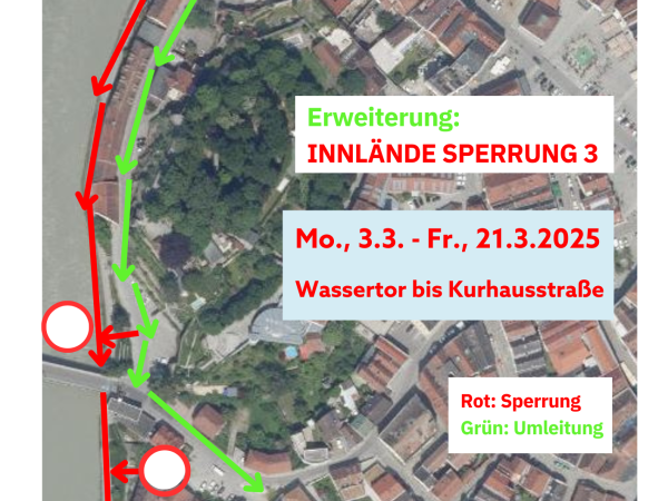 Sperrung Innlände 3 Waasertor bis Kurhausstr.